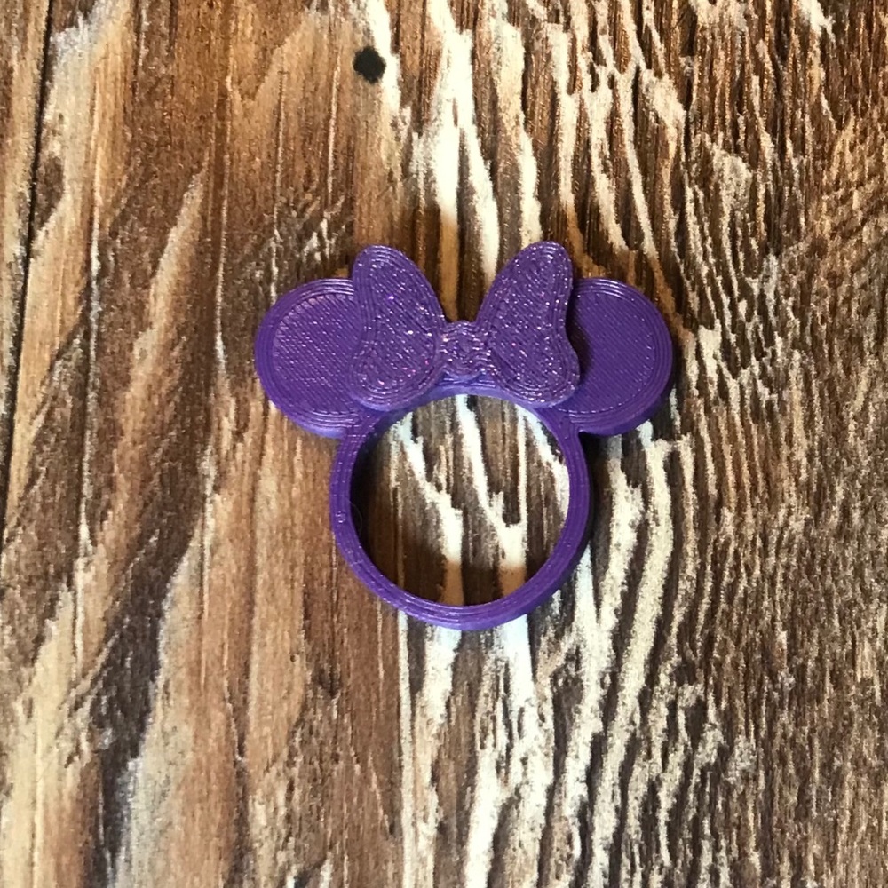 Purple 3D Printed Minnie Mouse Ears Ring